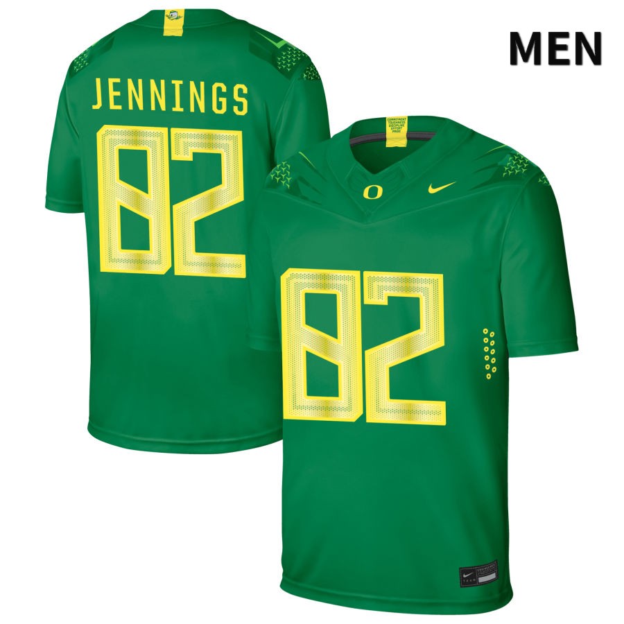 Oregon Ducks Men's #82 Michael Jennings Football College Authentic Green NIL 2022 Nike Jersey PZM13O3S